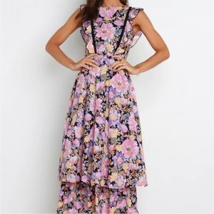 Petal and Pup Tiered Floral Open Back Delvita Dress Size 4